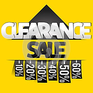 Clearance sale banner, flyer or poster