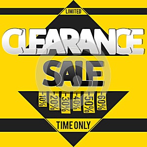 Clearance sale banner, flyer or poster