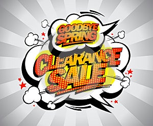 Clearance sale, goodbye spring poster, spring sale banner