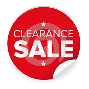 Clearance sale label red sticker photo