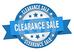 clearance sale round ribbon isolated label. clearance sale sign.