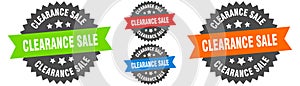 clearance sale sign. round ribbon label set. Seal