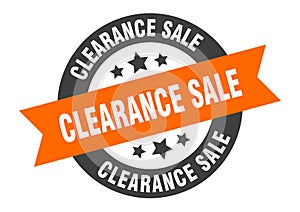 clearance sale sign. round ribbon sticker. isolated tag