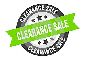 clearance sale sign. round ribbon sticker. isolated tag