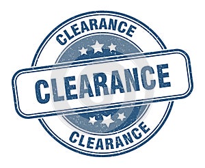 clearance stamp. clearance round grunge sign.