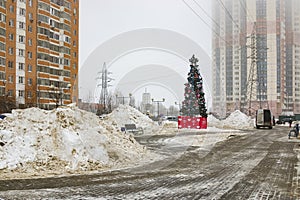 Clearing of sidewalks and roads and the formation of large snowdrifts.