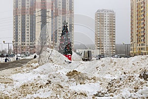 Clearing of sidewalks and roads and the formation of large snowdrifts.