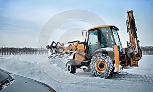 Clearing snow after a storm photo