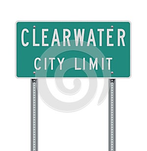 Clearwater City Limit road sign