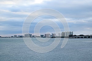 Clearwater, Florida coastline skyline from across the bridge