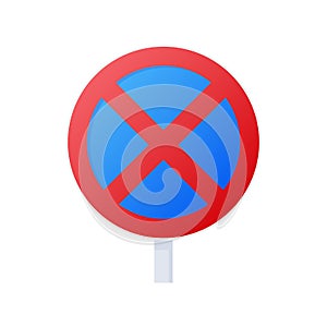 Clearway sign icon, cartoon style