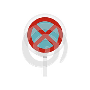 Clearway sign icon, flat style