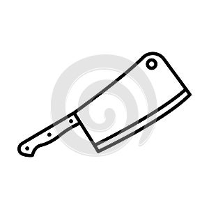 Cleaver meat icon design in linear style.