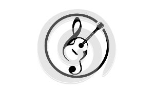 Clef guitar logo simple and easy remember