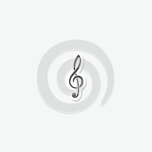 Clef icon sticker isolated on gray background