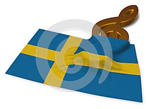 Clef symbol and flag of sweden