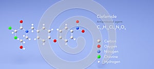 clefamide molecule, molecular structures, antiprotozoal agent, 3d model, Structural Chemical Formula and Atoms with Color Coding photo