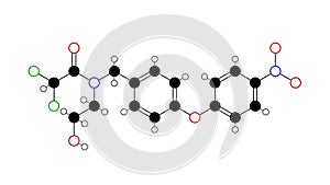clefamide molecule, structural chemical formula, ball-and-stick model, isolated image antiprotozoal agent photo