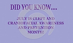 Cleft and Craniofacial prevention and awareness month photo