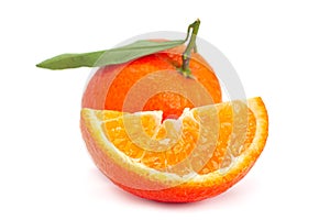 Clementine citrus fruit on white