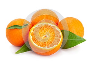 Clementine citrus fruit on white