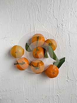 Clementine, a citrus fruit on white background