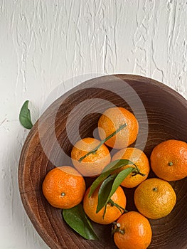 Clementine, a citrus fruit on white background