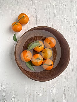 Clementine, a citrus fruit on white background