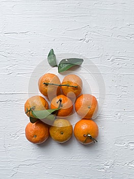 Clementine, a citrus fruit on white background