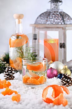 Clementine, ginger and gin with rosemary