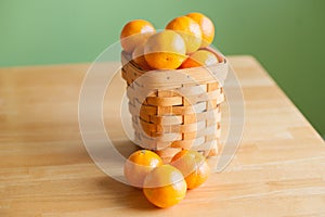 Clementine oranges in a basket