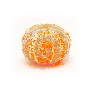 Clementine with segments on a white background