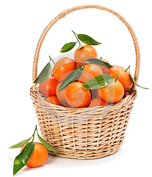 Clementine or Tangerine in basket.