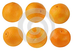 Clementines, tangerines isolated on white background.