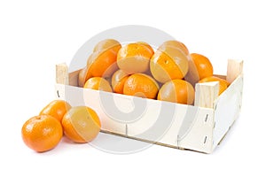 Clementines in wooden box photo