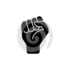 Clenched fist black glyph icon