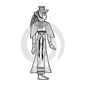 Cleopatra Ancient Egyptian Pharaoh sketch vector