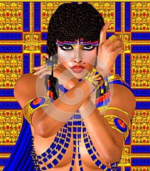 Cleopatra or any Egyptian Woman Pharaoh. Modern digital art fantasy.