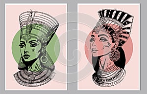 Cleopatra face , Egyptian pharaoh queen