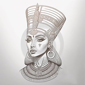 Cleopatra face, Egyptian pharaoh queen, ancient goddess portrait, Egypt woman