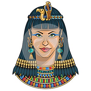 Cleopatra. Vector Illustration of a queen of Egypt