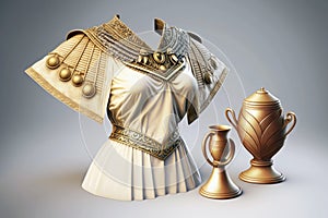 Cleopatras Clothes On A White Background. Generative AI