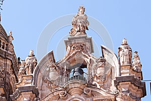 The ClerecÃ­a Church sculptures in Salamanca, Spain