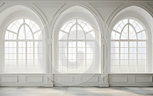 Clerestory Windows on the White Background -Generative Ai