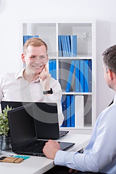 Clerical workers in bureau