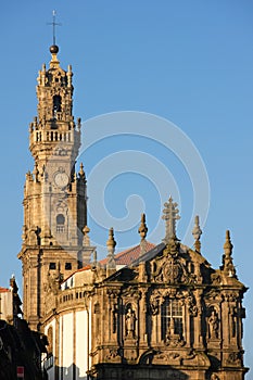 Clerigos Church bell tower in the old town. Porto. Portugal photo