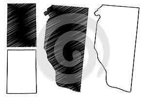 Clermont and Darke County, Ohio State U.S. county, United States of America, USA, U.S., US map vector illustration, scribble