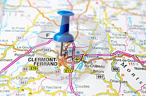 Clermont-Ferrand on map