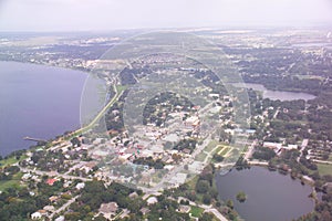 Clermont, FL downtown aerial view. photo