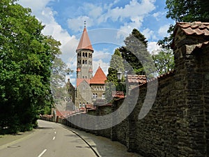Clervaux Abbey from street